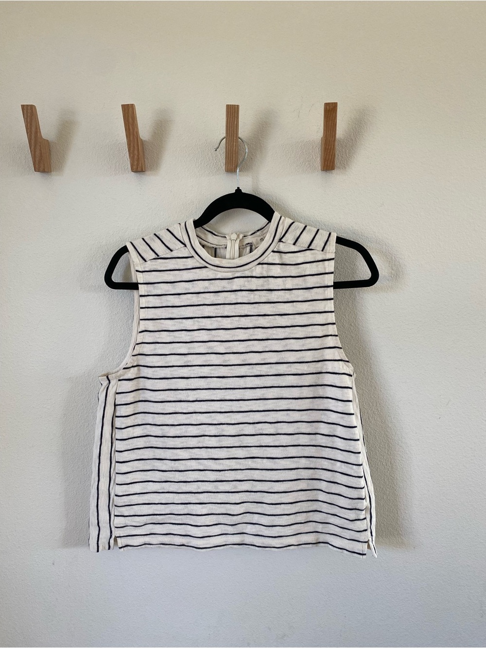 Madewell Striped Sleeveless Crewneck Tank - White & Navy